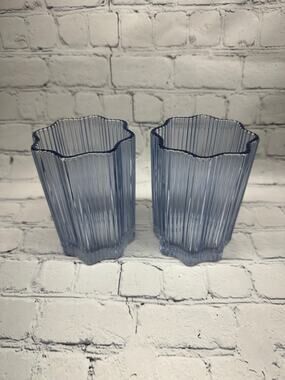 Glass Hause Set of Blue Cocktail Glasses Low Ball